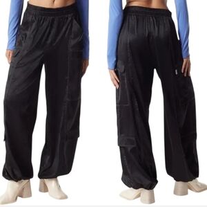 NWT Circus NY Sam Edelman High Rise Satin Cargo Pants Black Size M